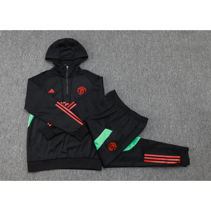 Chandal de Sudadera del Manchester United Nino 23-24 Negro y Rojo